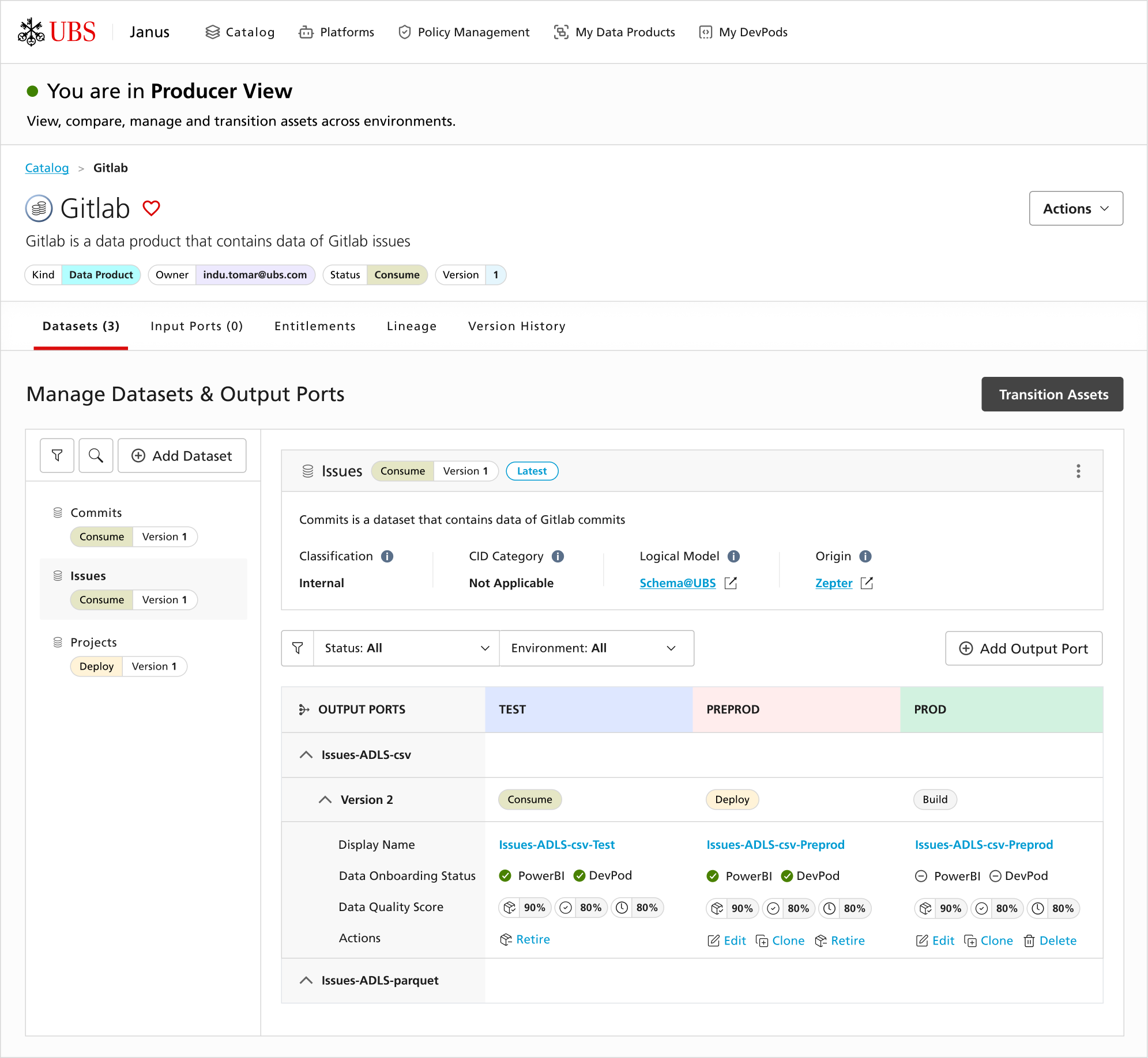 Role-Based Access Control management interface